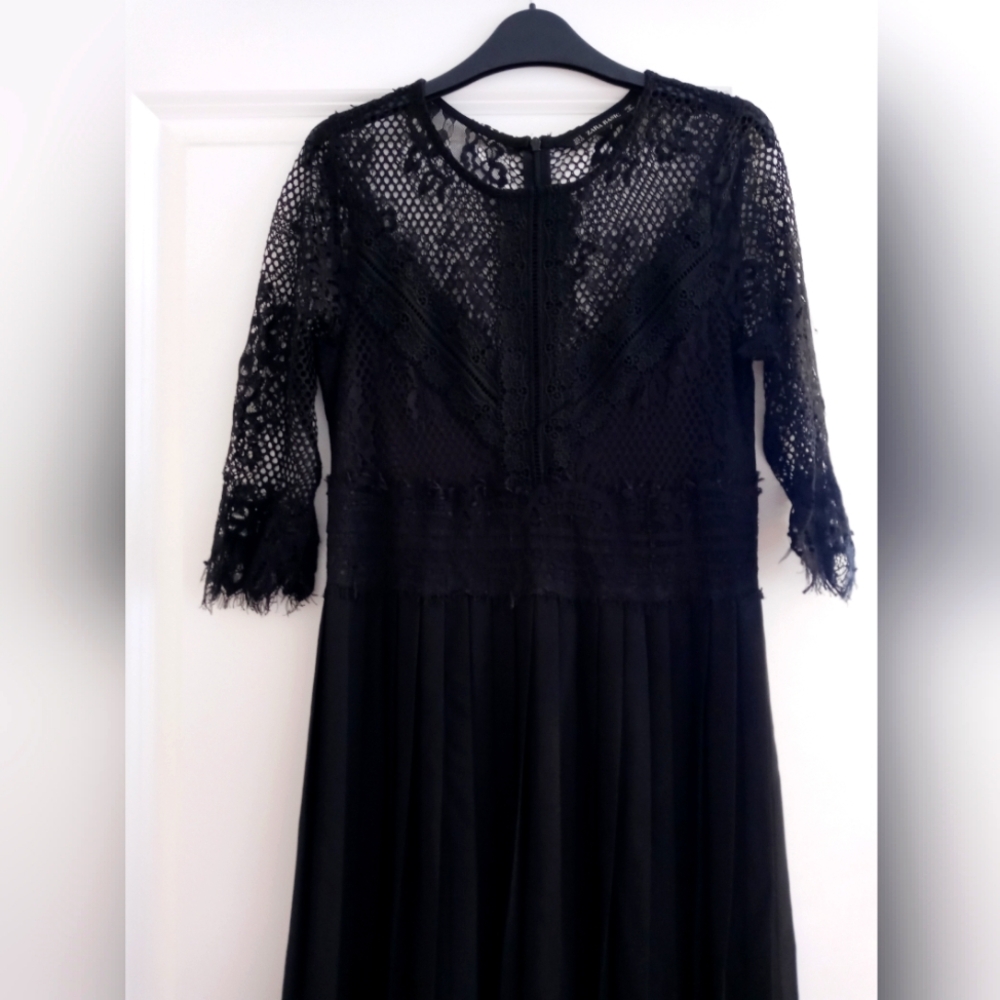 Zara midi lace and pleats dress
